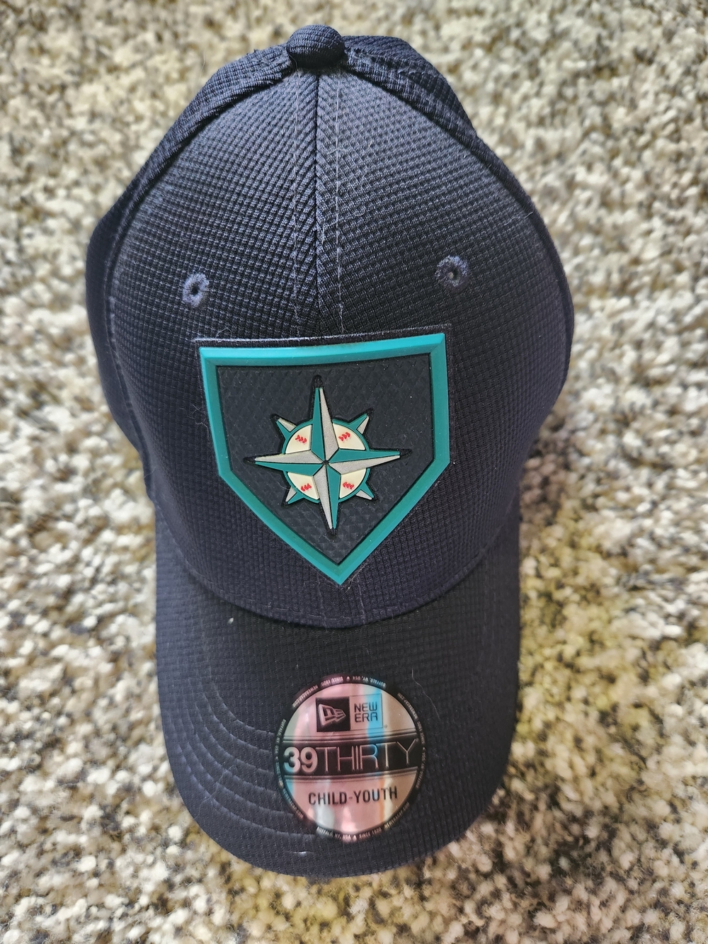 New Era Youth Seattle Mariners Navy 39THIRTY Stretch-Fit Cap
